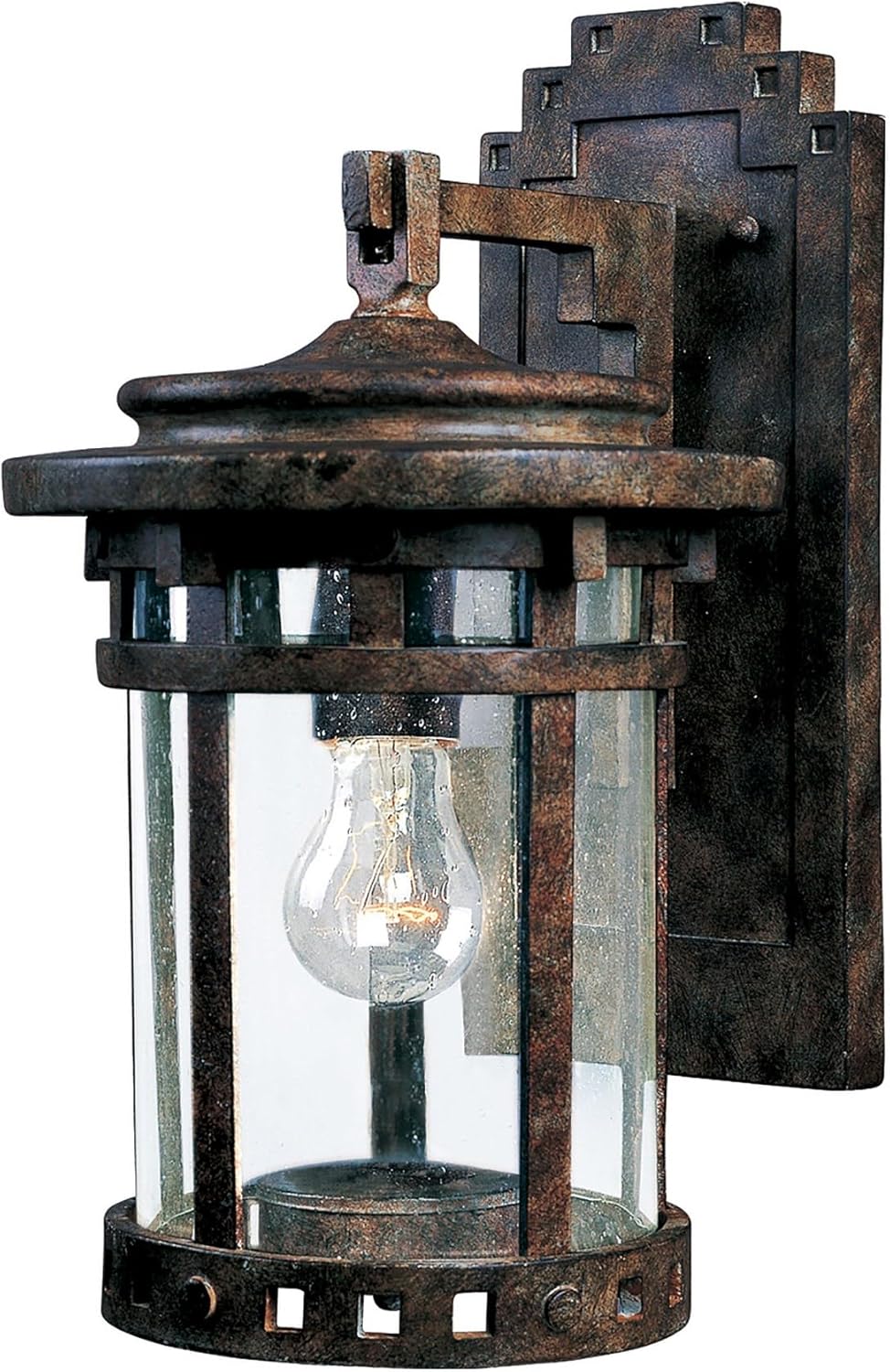 Maxim Lighting Santa Barbara VX 13-in H Outdoor Wall Lantern, Sienna Finish with Seedy Glass, Hardwired Incandescent - Image 2