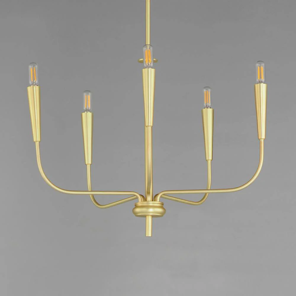 Maxim Lighting Vela 5-Light Satin Brass Chandelier - Image 2