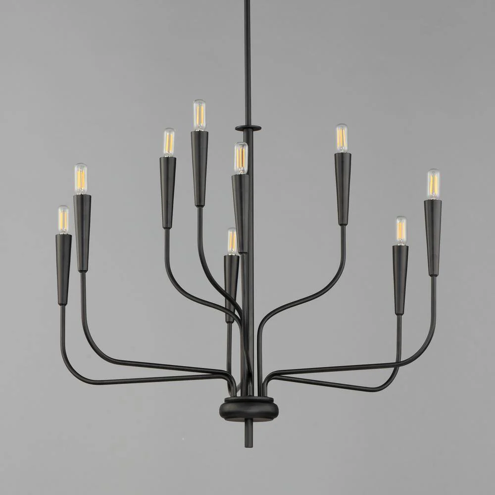 Maxim Lighting Vela 9-Light Black Chandelier, 32 in. Wide - Image 2