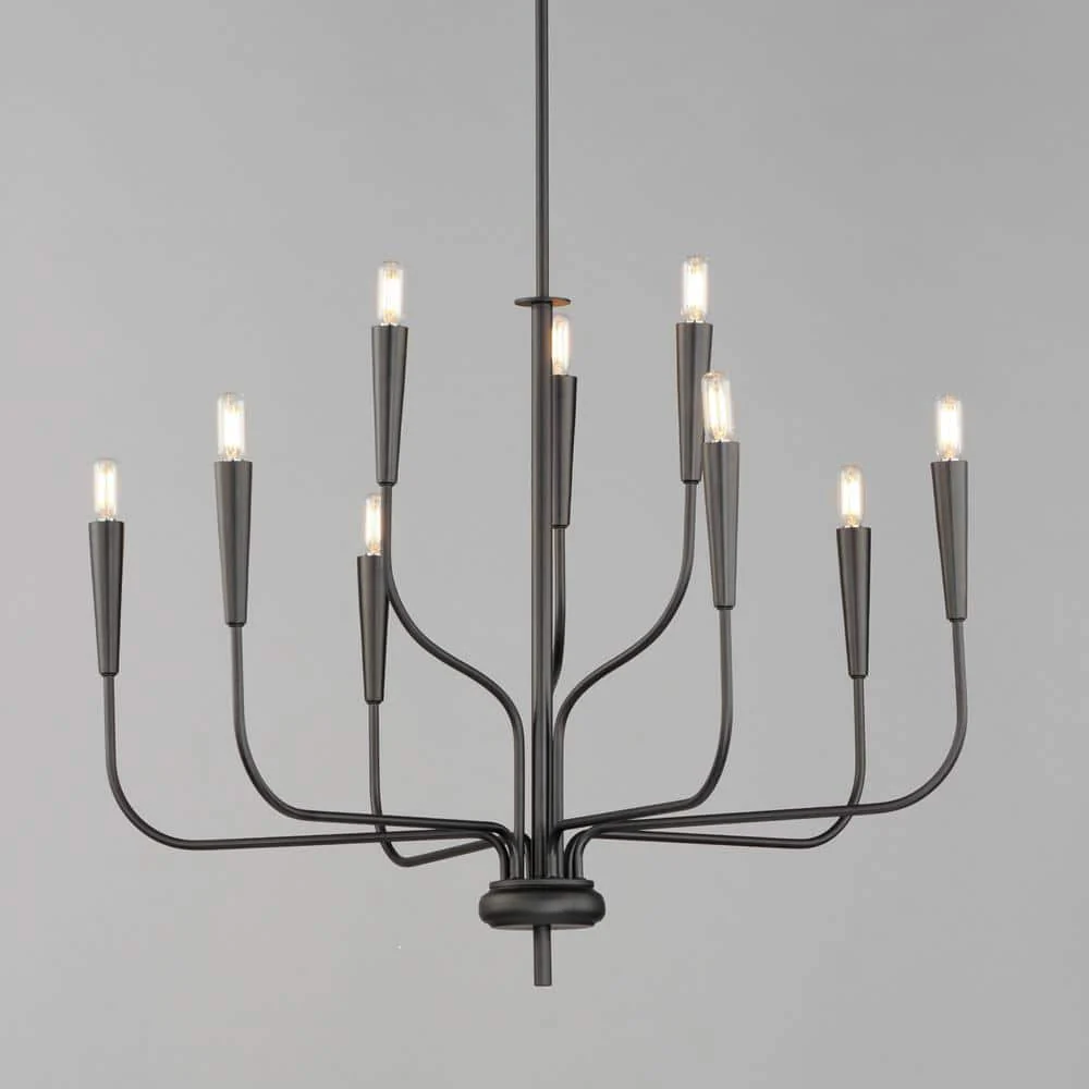 Maxim Lighting Vela 9-Light Black Chandelier, 32 in. Wide - Image 3