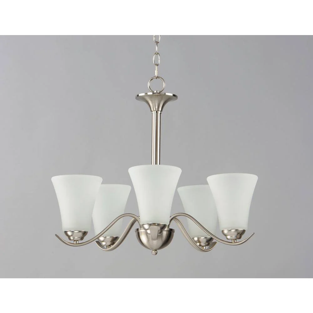 Maxim Lighting Vital 5-Light Satin Nickel Chandelier with Frosted Glass Shades - Image 2