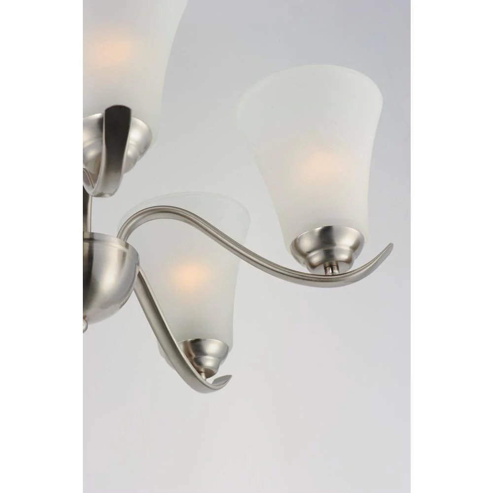 Maxim Lighting Vital 5-Light Satin Nickel Chandelier with Frosted Glass Shades - Image 3
