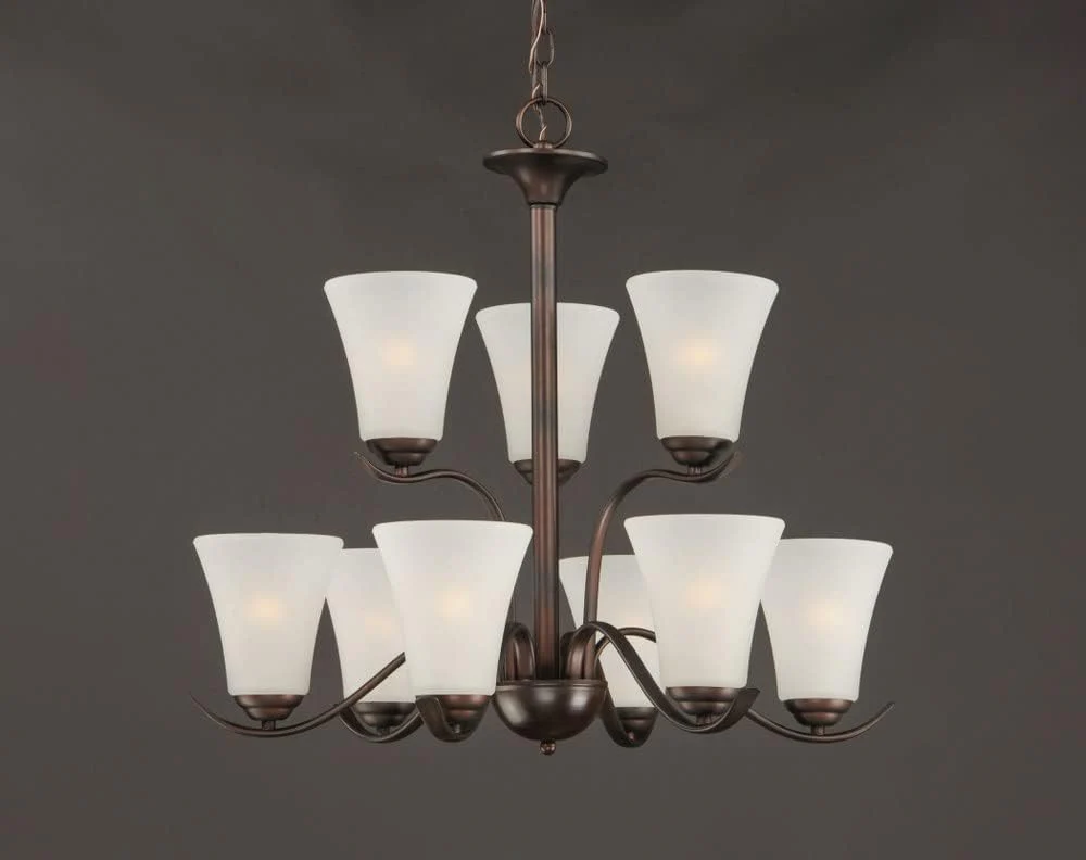 Maxim Lighting Vital 9-Light Chandelier, 26" W x 25" H, Satin Nickel - Image 2