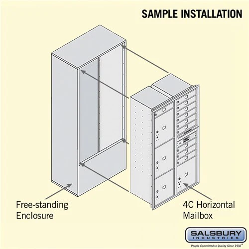 Maximum Height Free-Standing 4C Horizontal Mailbox with 10 Doors and 4 Parcel Lockers - Image 4