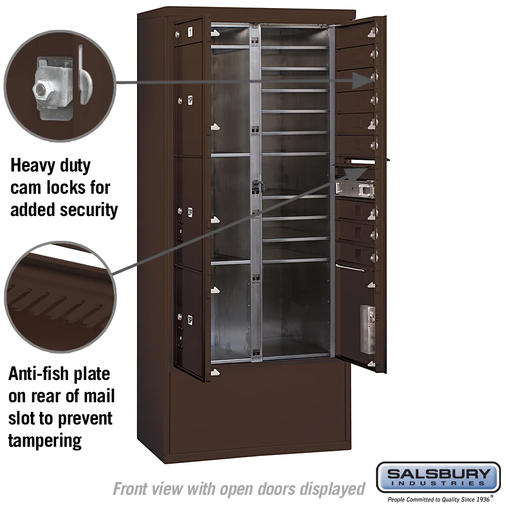 Maximum Height Free-Standing 4C Horizontal Mailbox with 10 Doors and 4 Parcel Lockers - Image 7