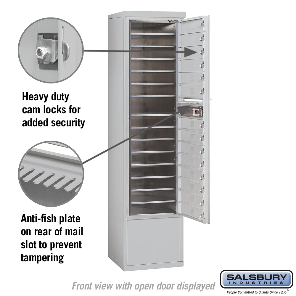 Maximum Height Free-Standing 4C Horizontal Mailbox with 14 Doors and Private Access - Image 3