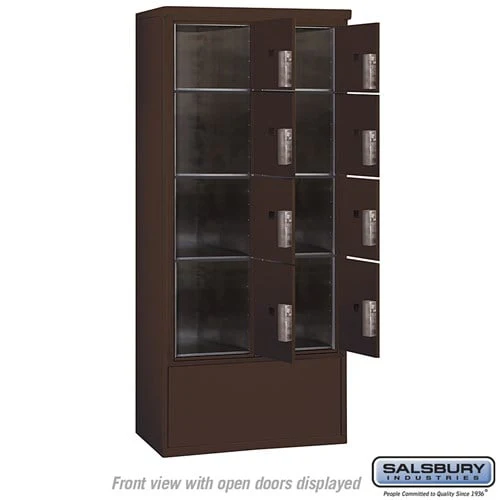 Maximum Height Free-Standing Parcel Locker with 8 Compartments in Bronze - Image 3
