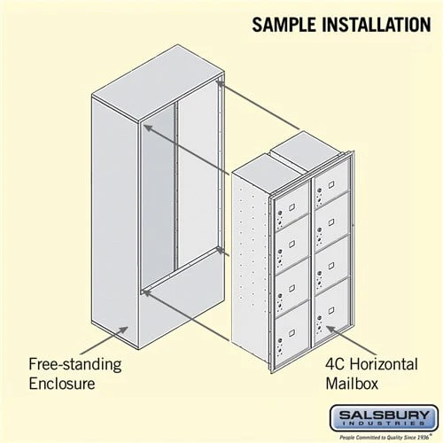 Maximum Height Free-Standing Parcel Locker with 8 Compartments in Bronze - Image 4