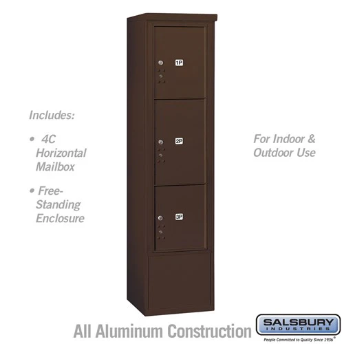 Maximum Height Free-Standing Parcel Locker with 8 Compartments in Bronze - Image 5