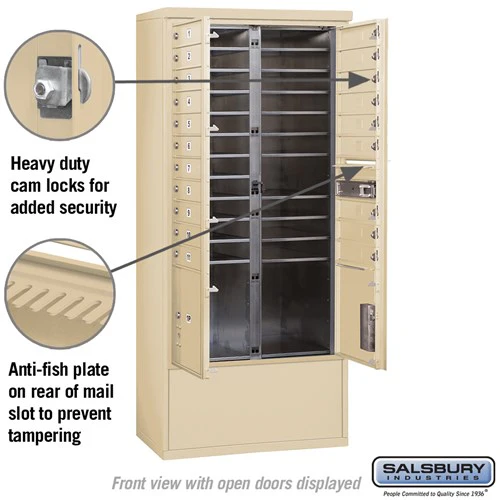 Maximum Height Free-Standing 4C Horizontal Parcel Locker with 8 Compartments in Sandstone - Image 7