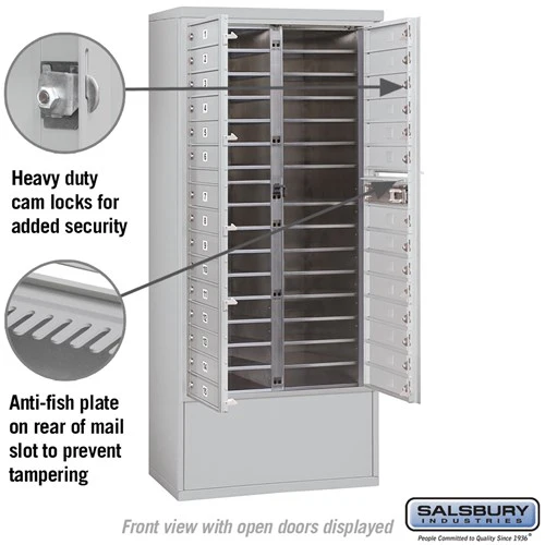 Maximum Height Free-Standing 4C Horizontal Mailbox with 29 Doors and Private Access - Image 3