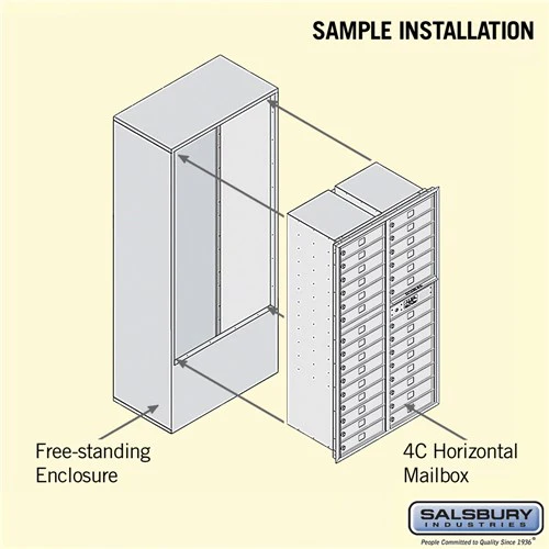 Maximum Height Free-Standing 4C Horizontal Mailbox with 29 Doors in Bronze with Private Access - Image 4