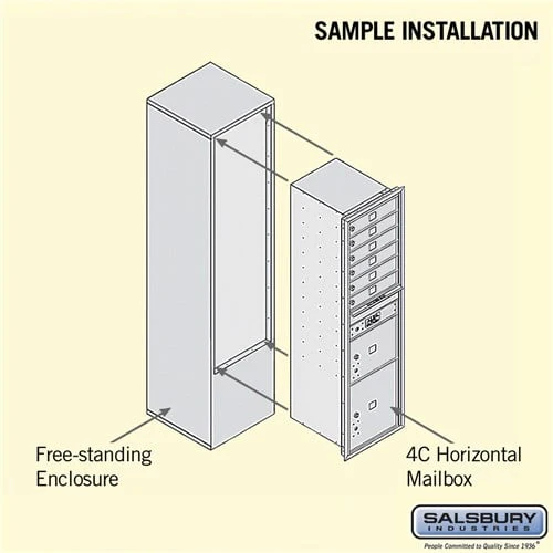 Maximum Height Free-Standing 4C Horizontal Mailbox with 6 Doors and 2 Parcel Lockers in Aluminum with USPS Access - Image 4