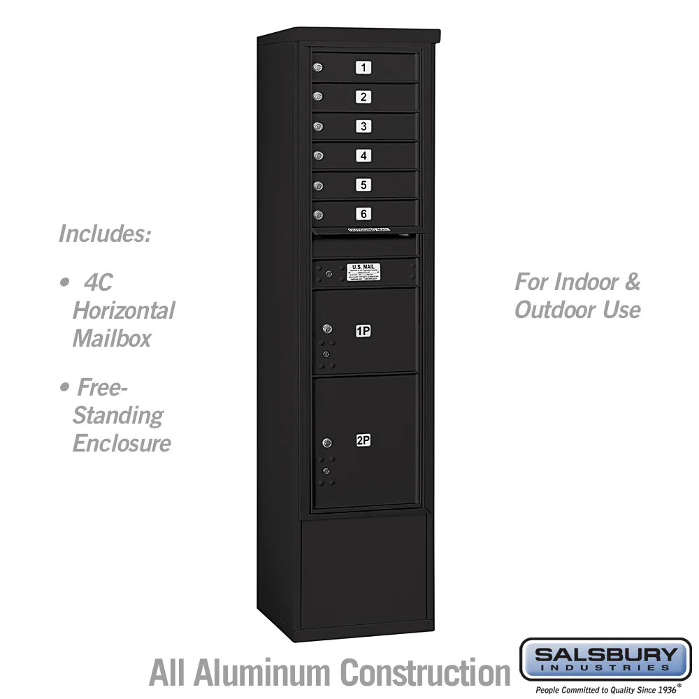 Maximum Height Free-Standing 4C Horizontal Parcel Locker with 3 Parcel Lockers in Black with USPS Access - Image 5