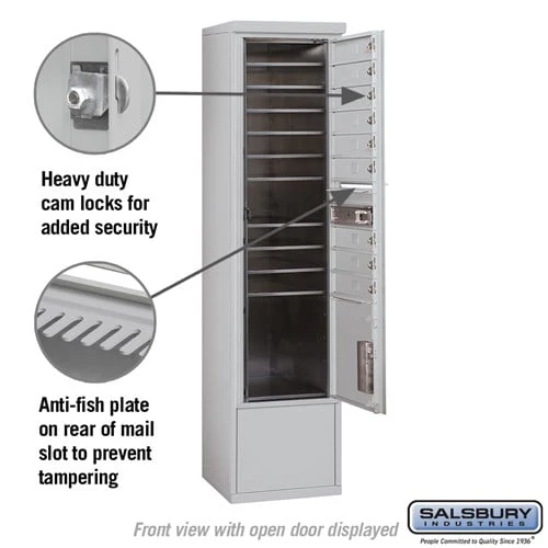 Maximum Height Free-Standing 4C Horizontal Mailbox with 9 Doors and Parcel Locker - Image 3