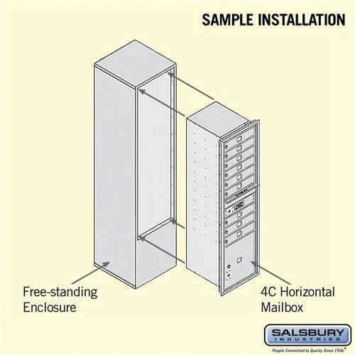 Maximum Height Free-Standing 4C Horizontal Mailbox with 9 Doors and Parcel Locker - Image 4