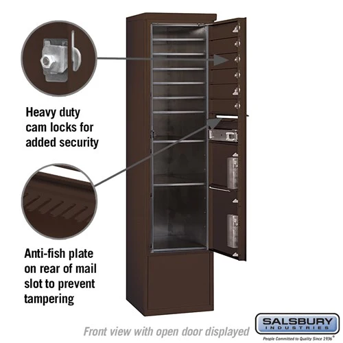 Maximum Height Free-Standing 4C Horizontal Mailbox with Parcel Lockers in Bronze - Image 7