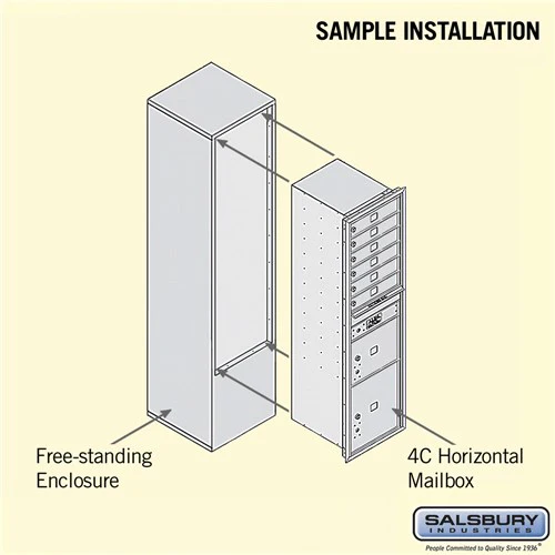 Maximum Height Free-Standing 4C Horizontal Mailbox with Parcel Lockers in Bronze - Image 8