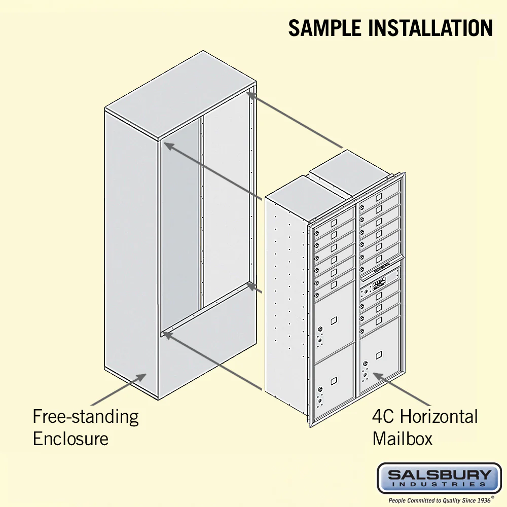 Maximum Height Free-Standing 4C Horizontal Mailbox with Parcel Lockers in Bronze - Image 4