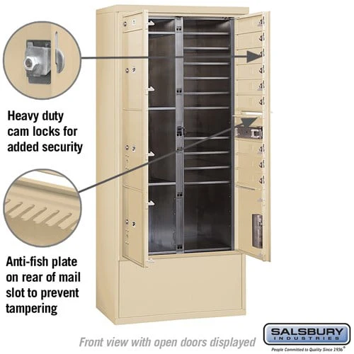 Maximum Height Free-Standing 4C Horizontal Mailbox with Parcel Lockers in Sandstone - Image 3