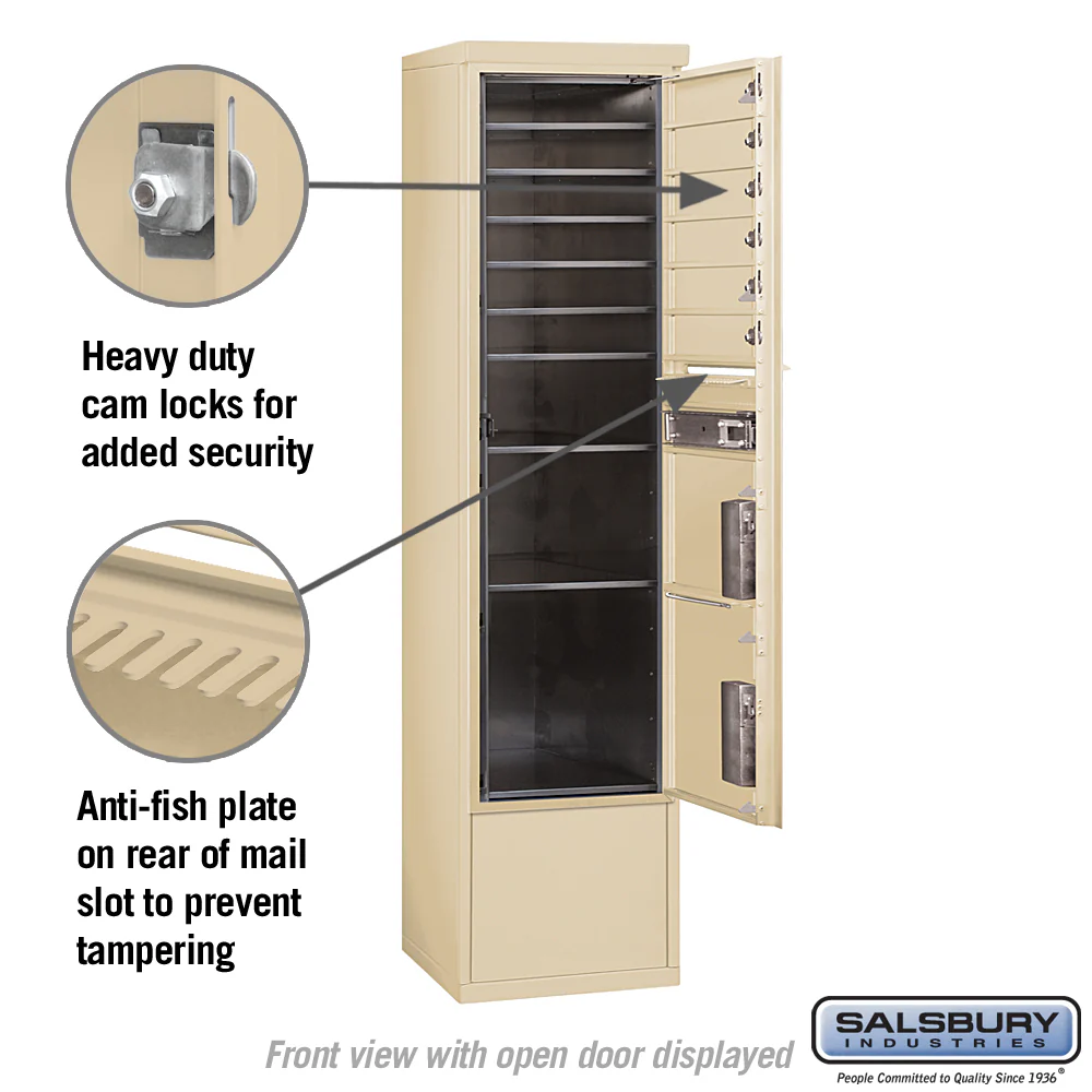 Maximum Height Free-Standing 4C Horizontal Mailbox with Parcel Lockers in Sandstone - Image 7