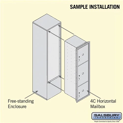 Maximum Height Free-Standing 4C Horizontal Parcel Locker with 3 Parcel Lockers in Black with USPS Access - Image 4