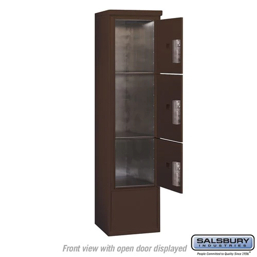 Maximum Height Free-Standing 4C Horizontal Parcel Locker with 3 Parcel Lockers in Bronze with Private Access - Image 3