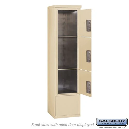 Maximum Height Free-Standing 4C Horizontal Parcel Locker with 3 Parcel Lockers in Sandstone with USPS Access - Image 3