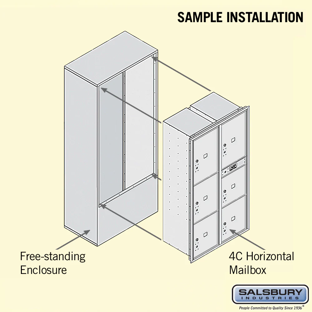 Maximum Height Free-Standing 4C Horizontal Parcel Locker with 6 Parcel Lockers in Aluminum - Image 4