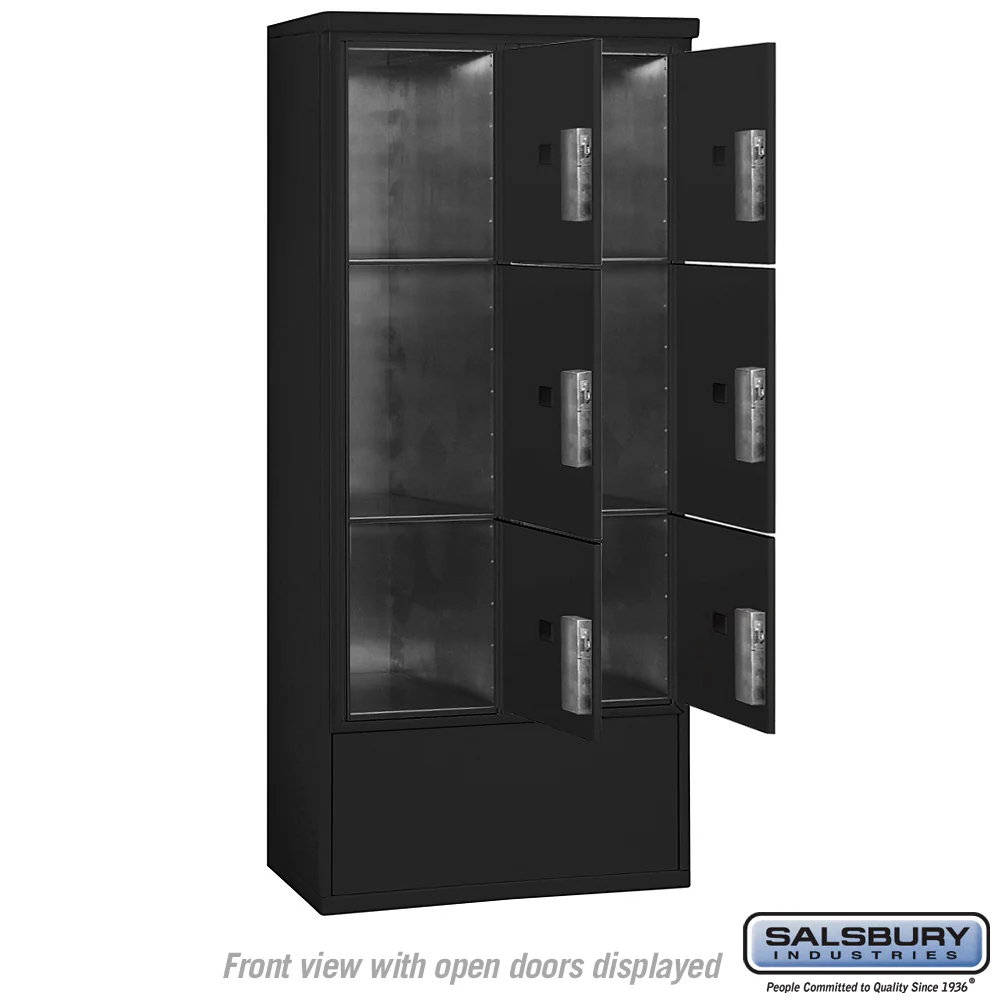 Maximum Height Free-Standing 4C Horizontal Parcel Locker with 6 Parcel Lockers in Black - Image 3