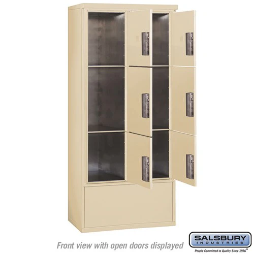 Maximum Height Free-Standing 4C Horizontal Parcel Locker with 6 Parcel Lockers in Sandstone - Image 3