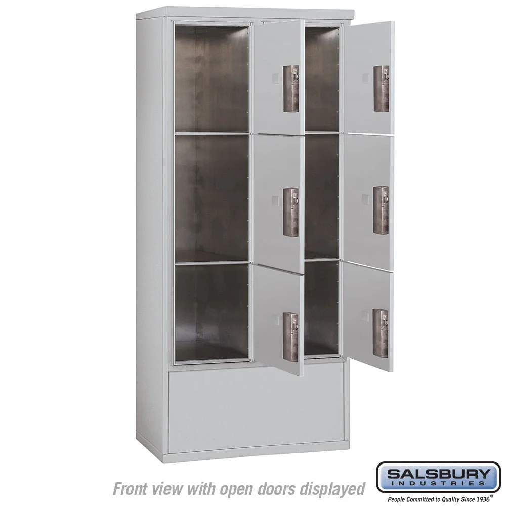 Maximum Height Free-Standing 4C Horizontal Parcel Locker with 6 Parcel Lockers in Aluminum with USPS Access - Image 3