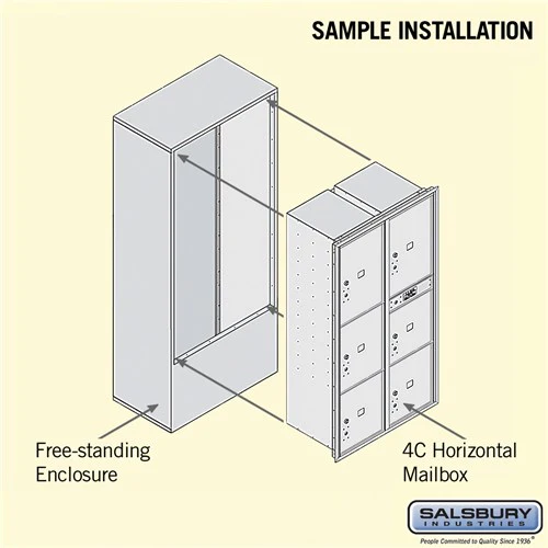 Maximum Height Free-Standing 4C Horizontal Parcel Locker with 6 Parcel Lockers in Aluminum with USPS Access - Image 8