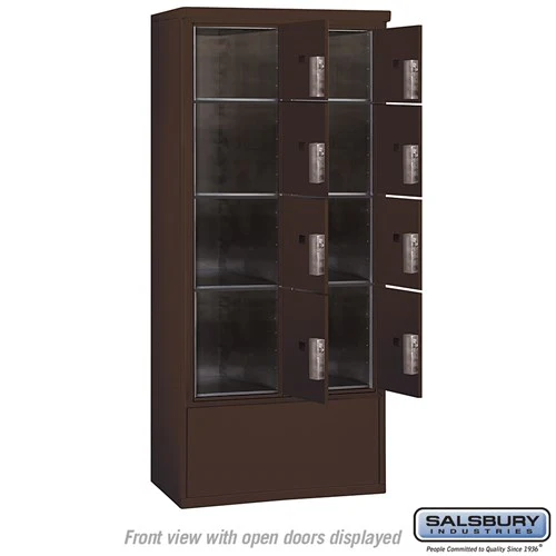 Maximum Height Free-Standing 4C Horizontal Parcel Locker with 8 Compartments in Bronze - Image 3