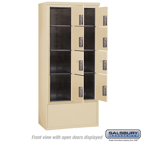 Maximum Height Free-Standing 4C Horizontal Parcel Locker with 8 Compartments in Sandstone - Image 3