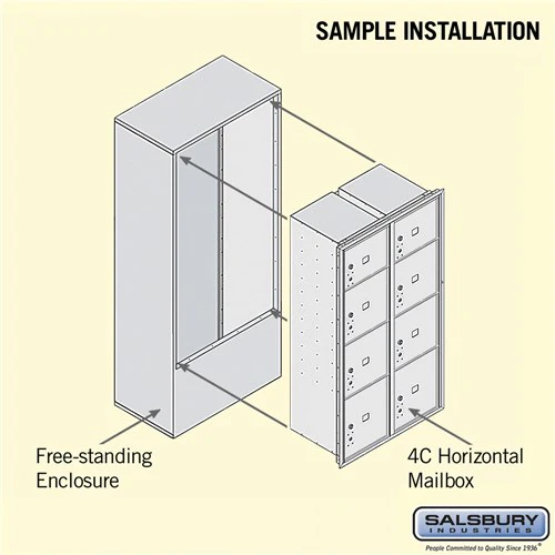 Maximum Height Free-Standing 4C Horizontal Parcel Locker with 8 Compartments in Sandstone - Image 4