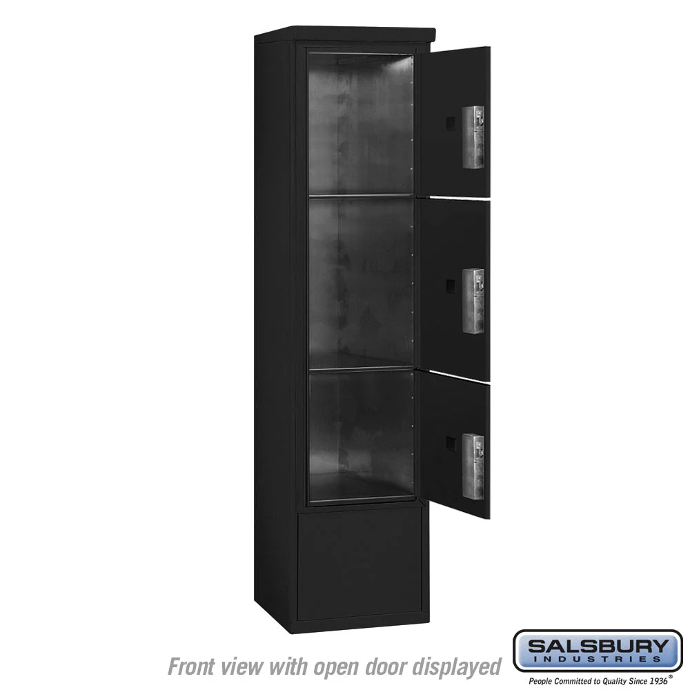 Maximum Height Free-Standing 4C Horizontal Parcel Locker with 3 Parcel Lockers in Black with Private Access - Image 3