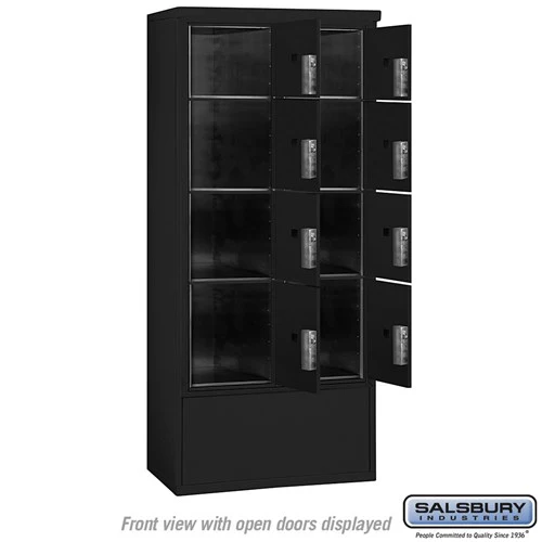 Maximum Height Free-Standing 4C Horizontal Parcel Locker with 8 Parcel Lockers in Black with USPS Access - Image 3