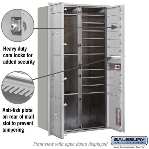 Maximum Height Recessed Mounted 4C Horizontal Mailbox with 10 Doors and 4 Parcel Lockers - Front Loading - Image 3