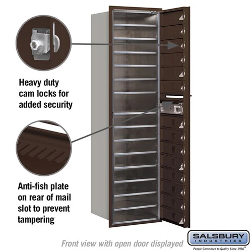 Maximum Height Recessed Mounted 4C Horizontal Mailbox with 14 Doors in Bronze - Private Access - Image 3