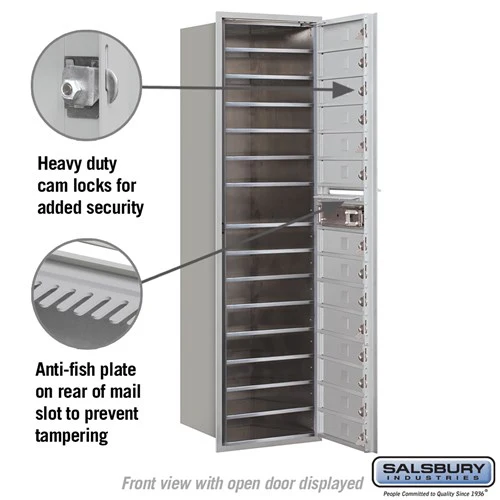 Maximum Height Recessed Mounted 4C Horizontal Mailbox with 14 Doors - Private Access - Image 3