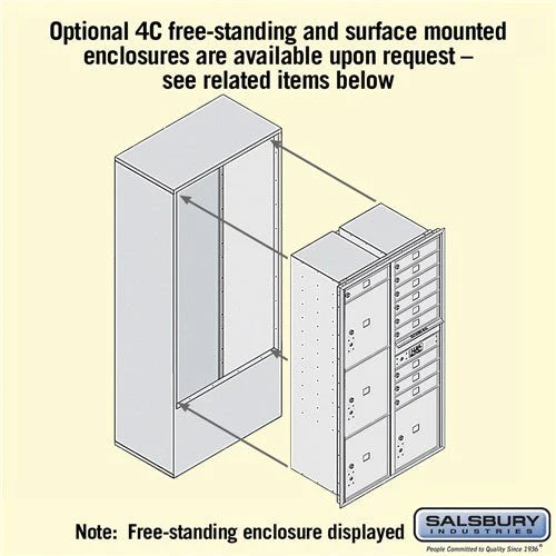 Maximum Height Recessed Mounted 4C Horizontal Mailbox with 10 Doors and 4 Parcel Lockers in Sandstone with USPS Access - Image 5