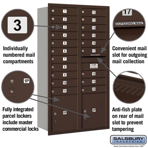 Maximum Height Recessed Mounted Parcel Locker with 8 Compartments - Rear Loading - Image 4