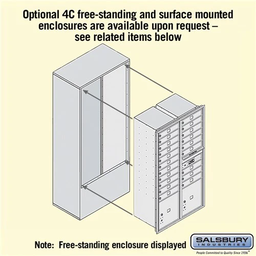 Maximum Height Recessed Mounted 4C Horizontal Mailbox with 20 Doors and 2 Parcel Lockers in Bronze with Private Access - Image 5