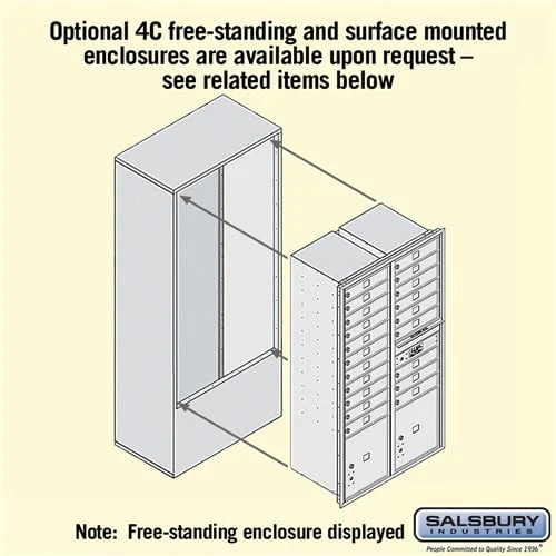 Maximum Height Recessed Mounted 4C Horizontal Mailbox with 20 Doors and 2 Parcel Lockers in Bronze with USPS Access - Image 4