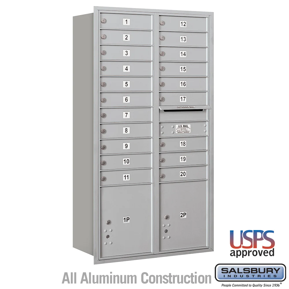 Maximum Height Recessed Mounted 4C Horizontal Parcel Locker with 8 Compartments - Bronze Rear Loading - Image 3