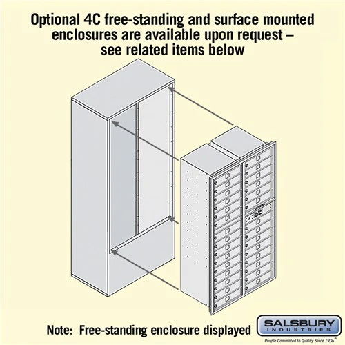 Maximum Height Recessed Mounted 4C Horizontal Mailbox with 29 Doors - Private Access - Image 5