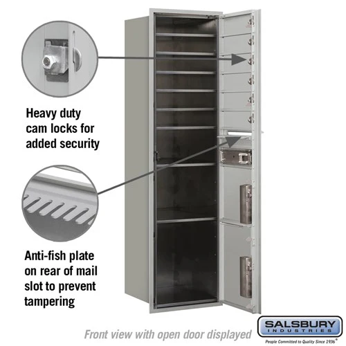 Maximum Height Recessed Mounted 4C Horizontal Mailbox with 6 Doors and 2 Parcel Lockers - Front Loading - Image 3