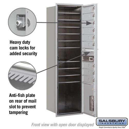 Maximum Height Recessed Mounted 4C Horizontal Mailbox with 9 Doors and Parcel Locker - Image 3