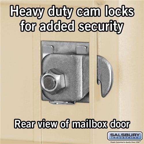 Maximum Height Recessed Mounted 4C Horizontal Mailbox with 9 Doors and Parcel Locker in Sandstone - Image 4